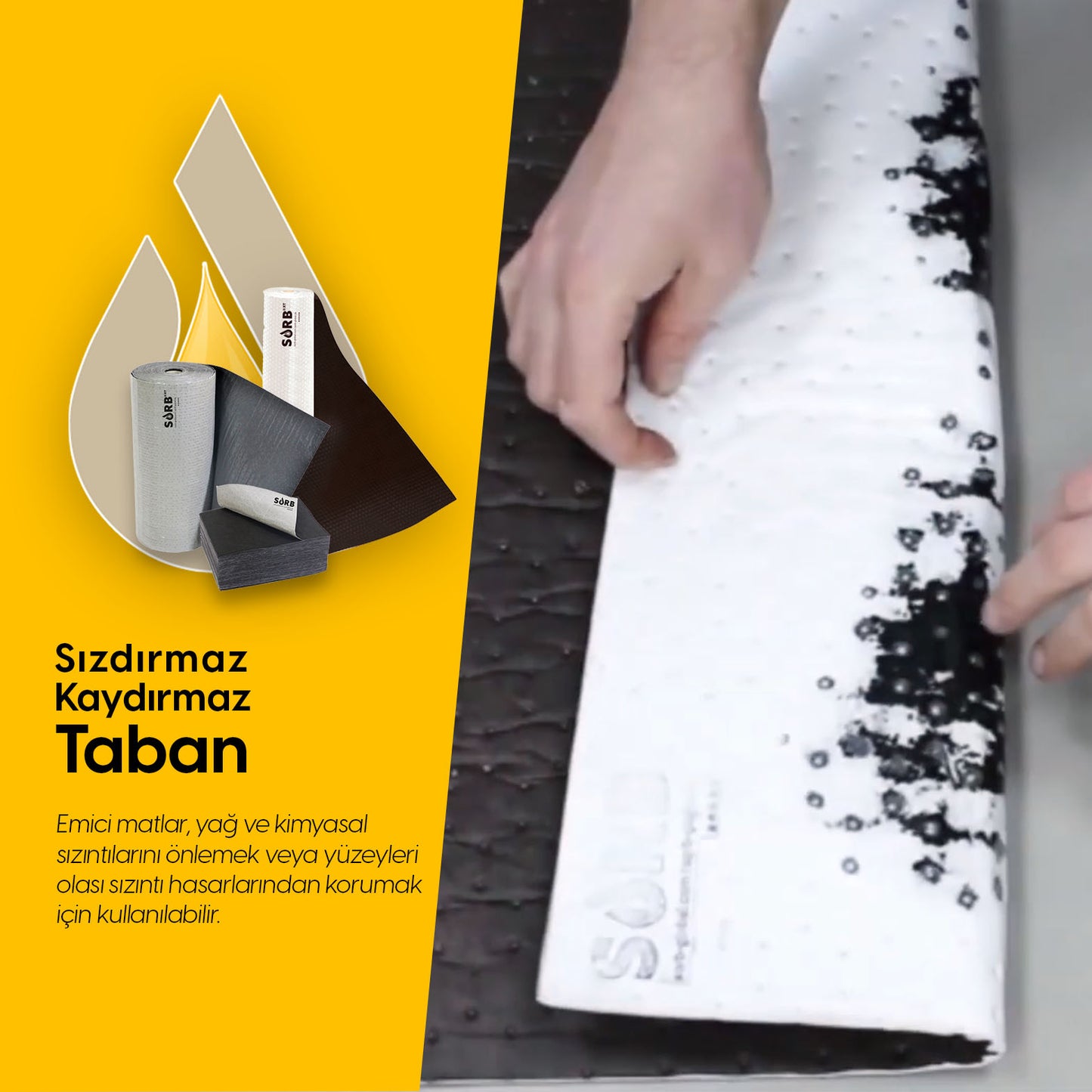 SORB®XT OM Oil Mat 30.000x400mm Sadece yağ ve kimyasal emici absorban ped - 2 Adet