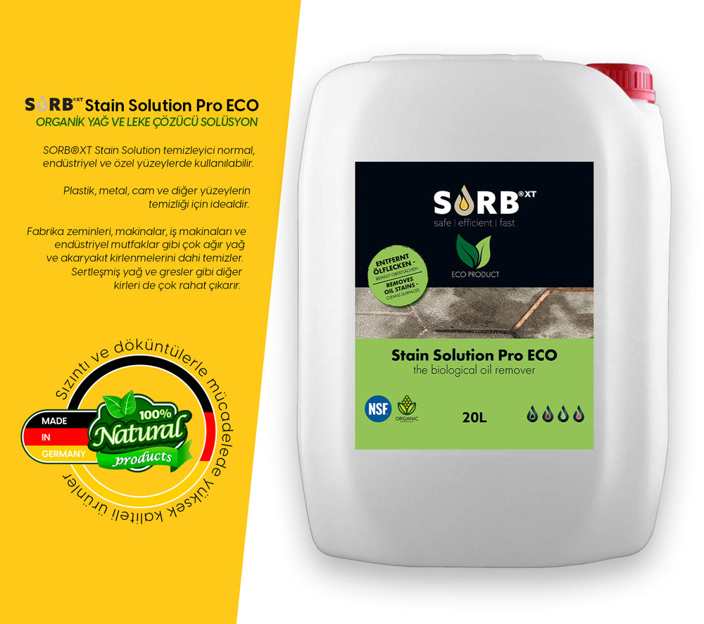 SORB®XT Stain Solution Pro / Eco - Organik Yağ ve Akaryakıt Leke Çözücü 20 LT