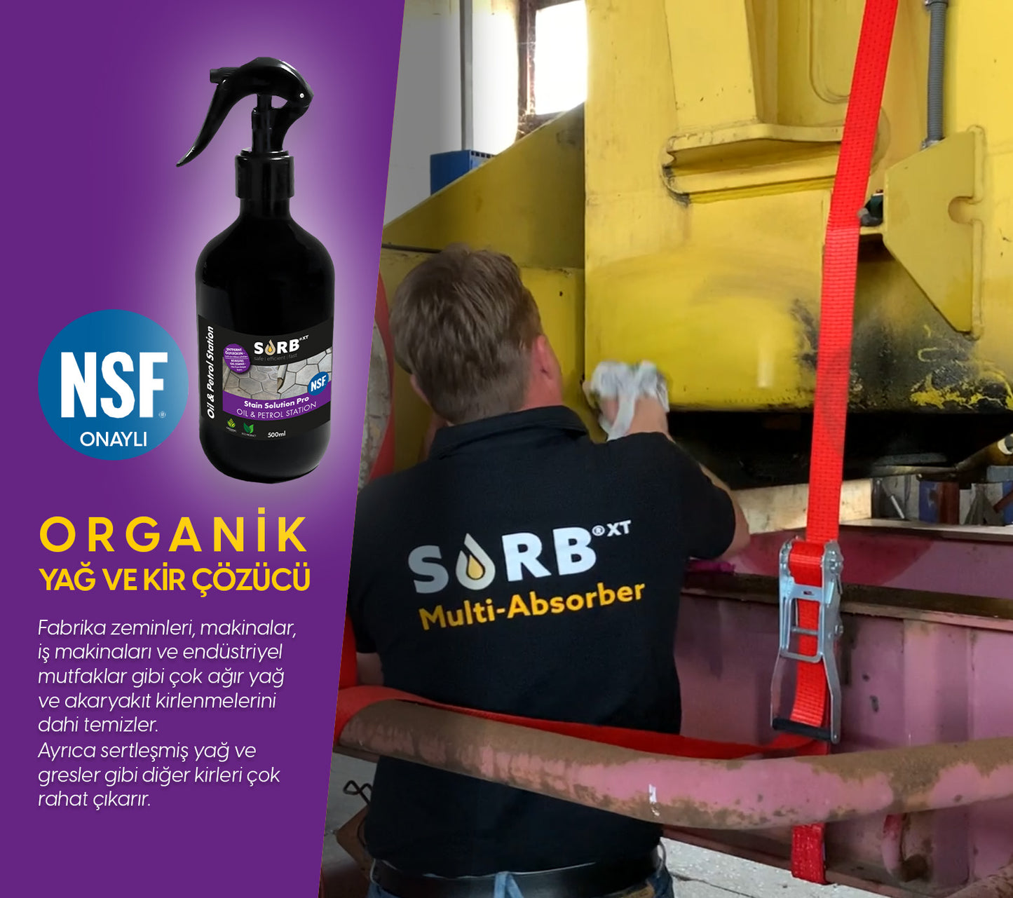 SORB®XT Stain Solution Pro Oil & Petrol Station Sprey - Organik Yağ ve Leke Çözücü 500 ML