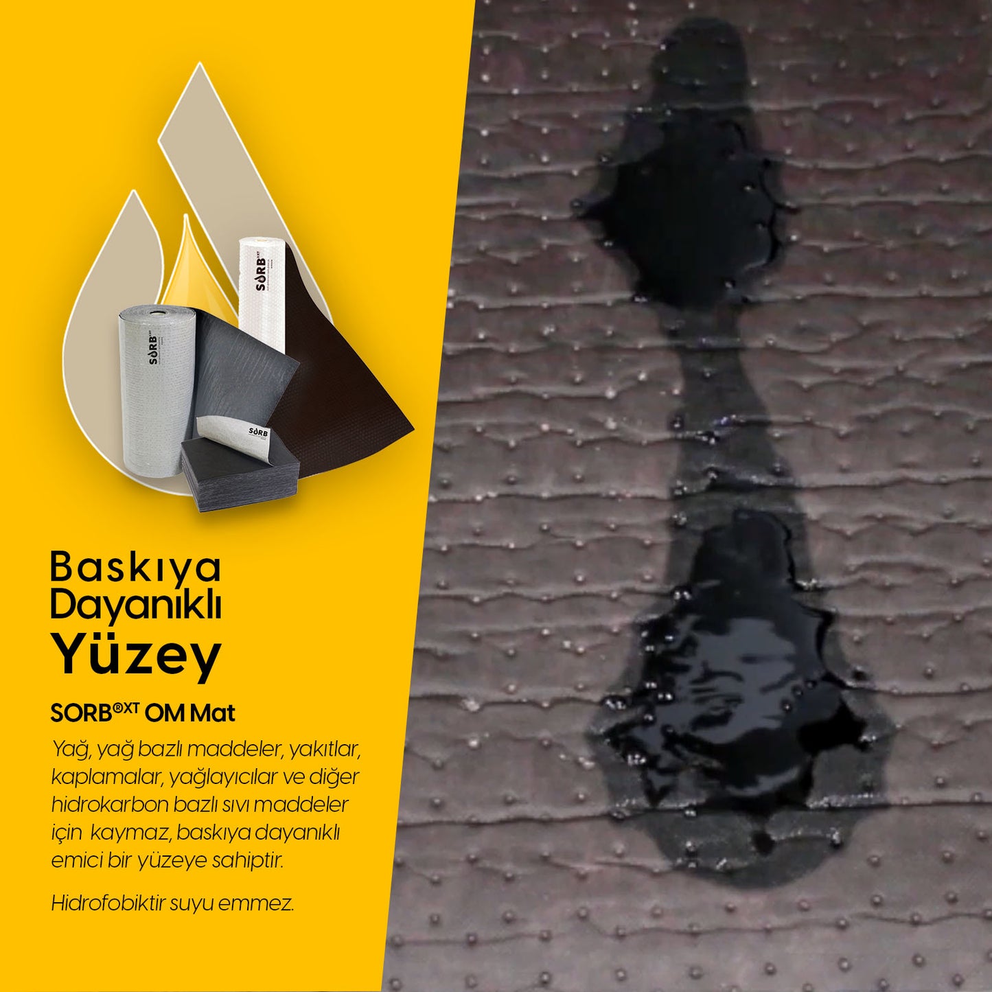 SORB®XT OM Oil Mat 30.000x400mm Sadece yağ ve kimyasal emici absorban ped - 2 Adet
