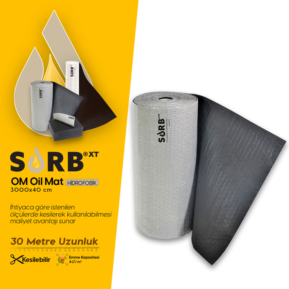 SORB®XT OM Oil Mat 30.000x800mm Sadece Yağ ve Kimyasal Emici Absorban Ped