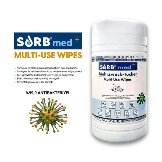 SORB®med Mulipurpose Wipes - Çok Amaçlı Antibakteriyel Yağ ve Kir Mendili