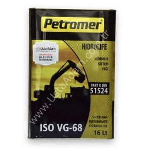 PETROMER Hidrolife ISO VG-68 Hidrolik Sistem Yağı - 14 Kg (16 Lt)